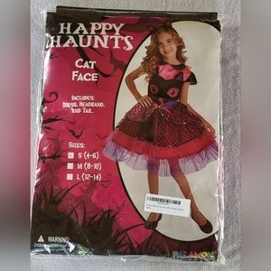 Happy Haunts Palmon Black cat face dress costume  size small 4-6